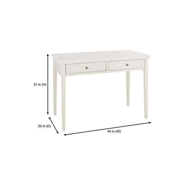 Polar White 2 Drawer Writing Desk with Solid Wood U5501