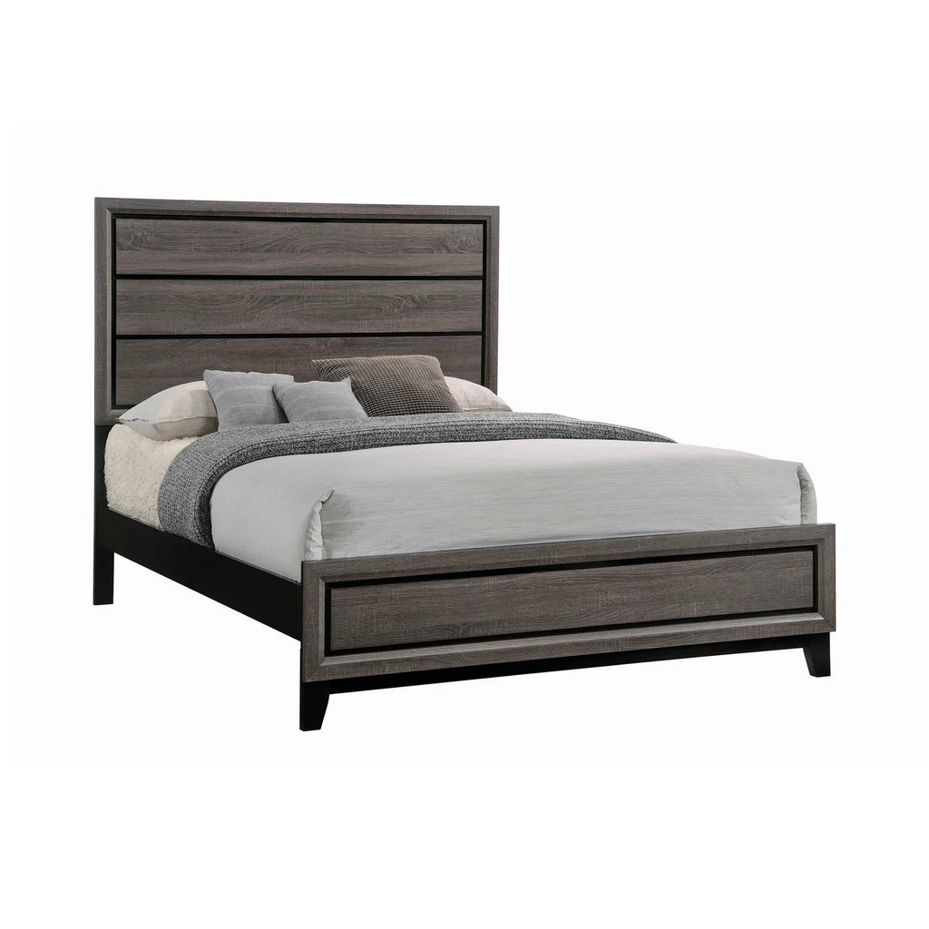 Eastern King Bed Grey Oak and Black W7818