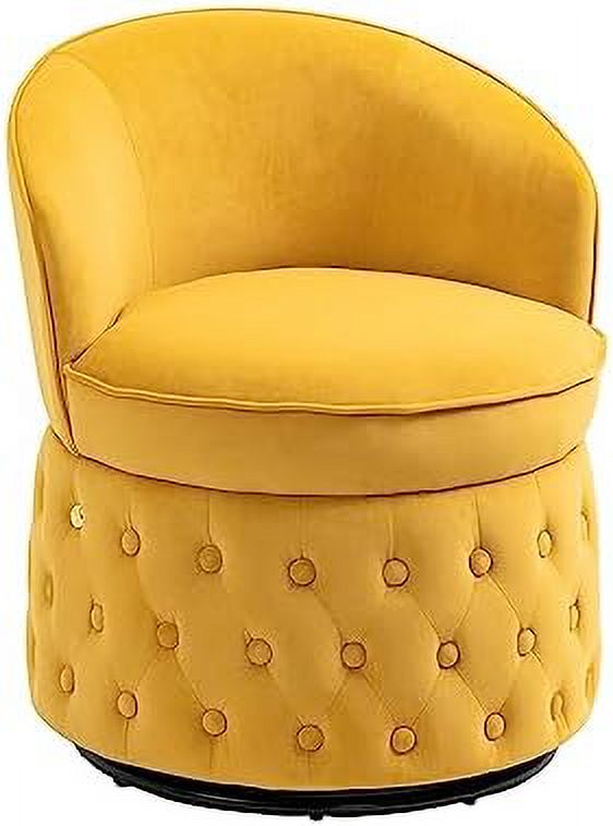 Fluffy Velvet Swivel Barrel Chair with Gold Base M768
