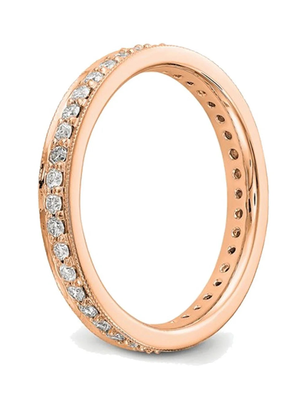 14K Rose Gold Diamond Eternity Wedding Band Ring X775