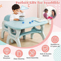 Kids Learning Desk and 2 Chairs Set Blue U950745