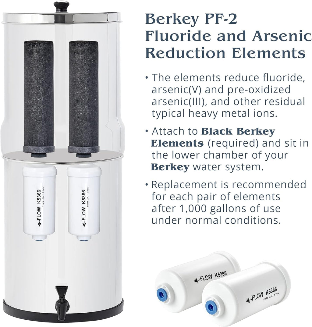 Black Berkey Purification Elements with PF-2 Fluoride and Arsenic Reduction Elements - Combo Pack C81573
