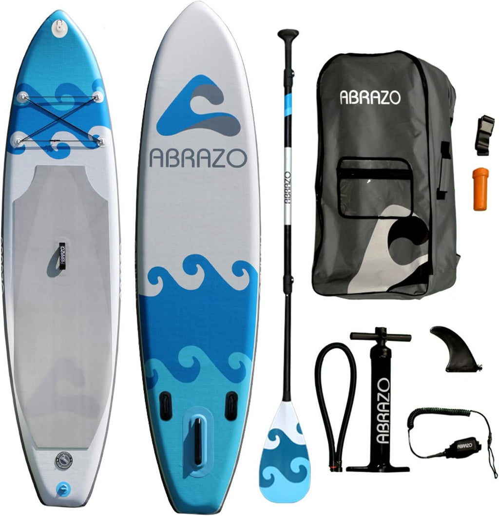Inflatable Stand Up Paddle Board with Carry Bag, Pump, Fins, Paddle, Ankle Leash, and Repair Kit A3911