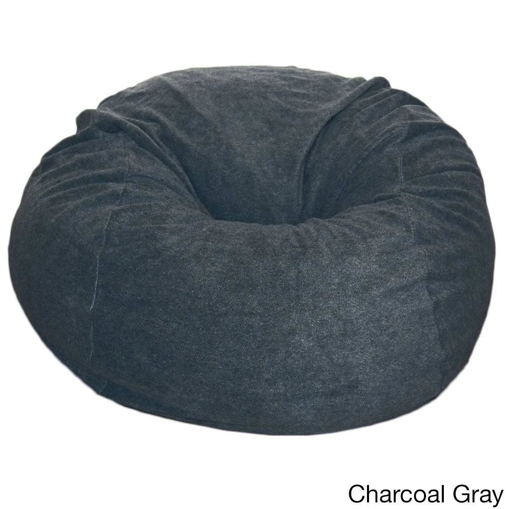 Dark Gray Anti-Pill Fleece Washable Large Bean Bag Chair L6723