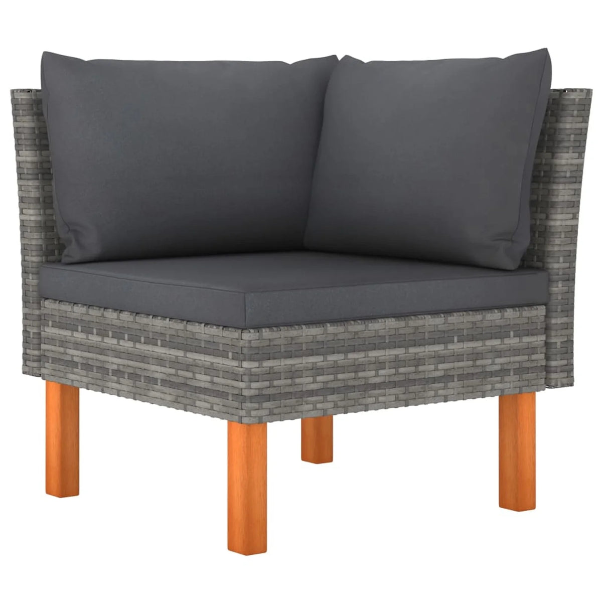 4 Piece Poly Rattan Garden Set with Cushions Gray F87506