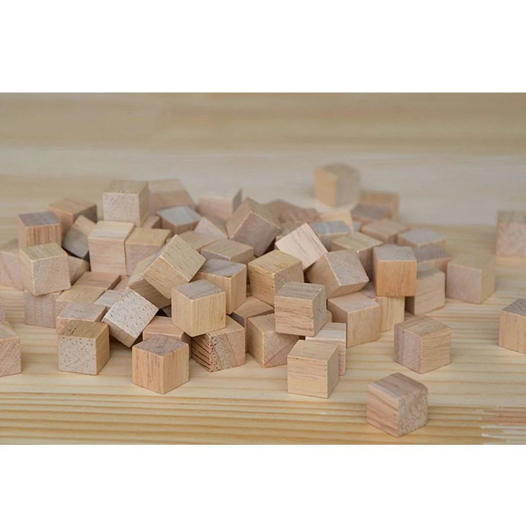 400pcs Natural Wooden Building Blocks Cubes Set J46901