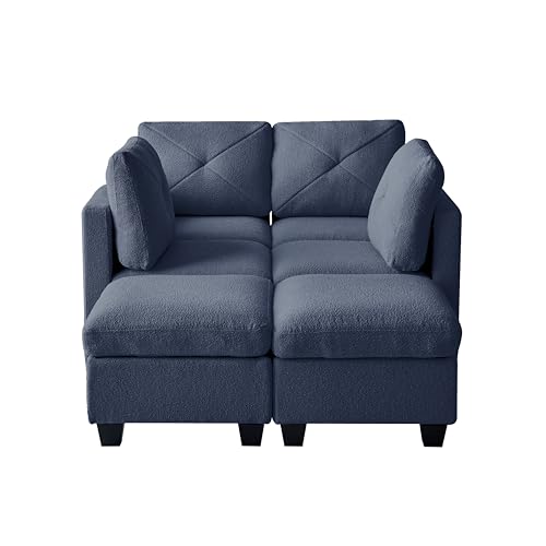 Modular Sectional Sofa, Boucle Fabric U Shaped Couch with Storage, 6 Seat D1760