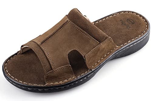 Men's Memory Foam Leather Slide Sandals D470