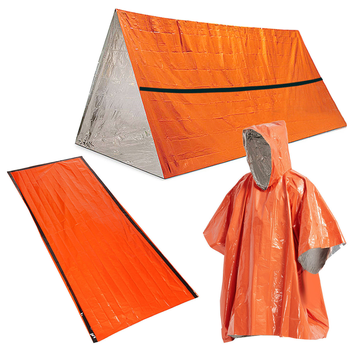 Waterproof Thermal Poncho Raincoat with Sleeping Bag and Tent Shelter X2448