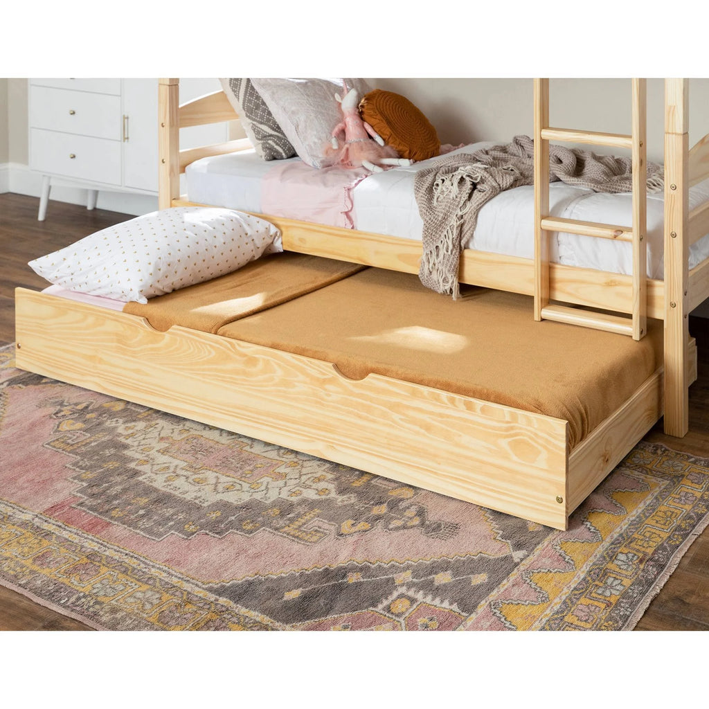 Twin Solid Wood Trundle Bed Natural X4987