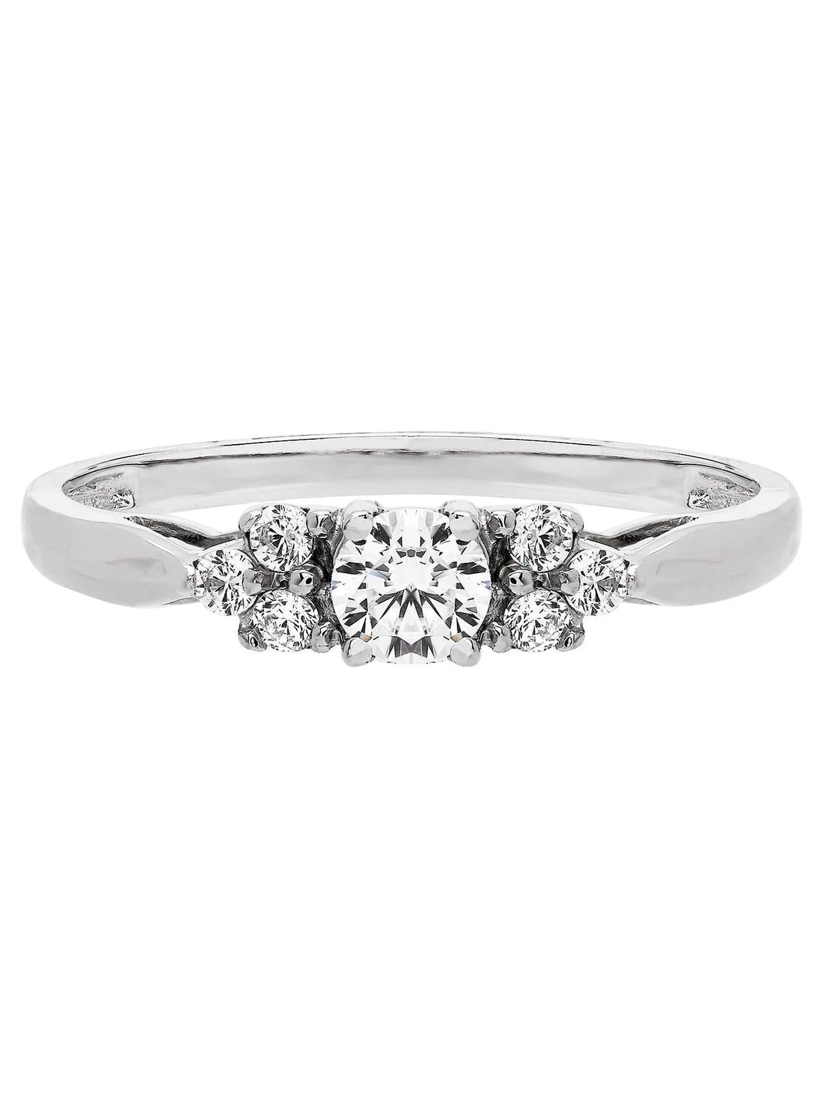 Cubic Zirconia Engagement Ring in 10K White Gold R7107