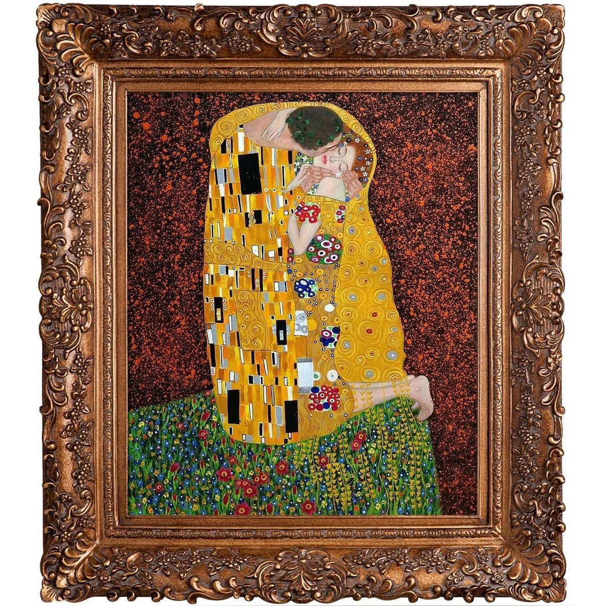 The Kiss Framed Hand Painted Oil on Canvas U2472