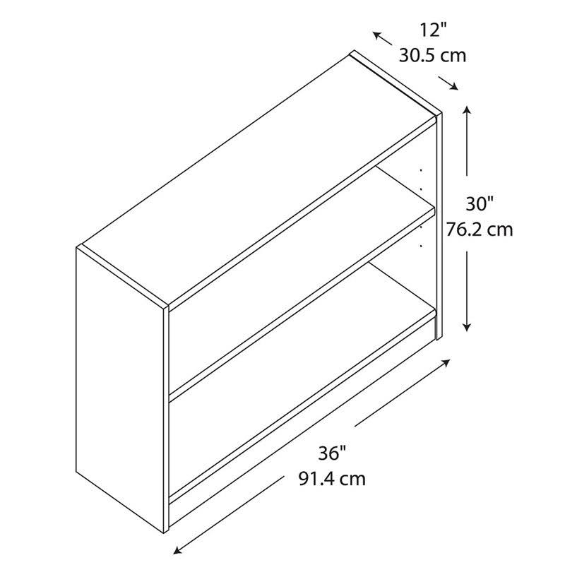 2 Shelf Bookcase in Pure White C9210