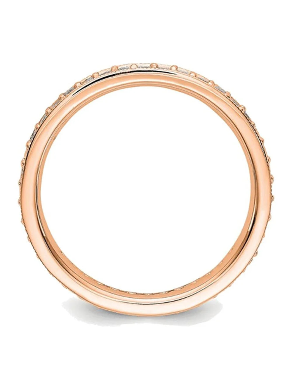 14K Rose Gold Diamond Eternity Wedding Band Ring X775