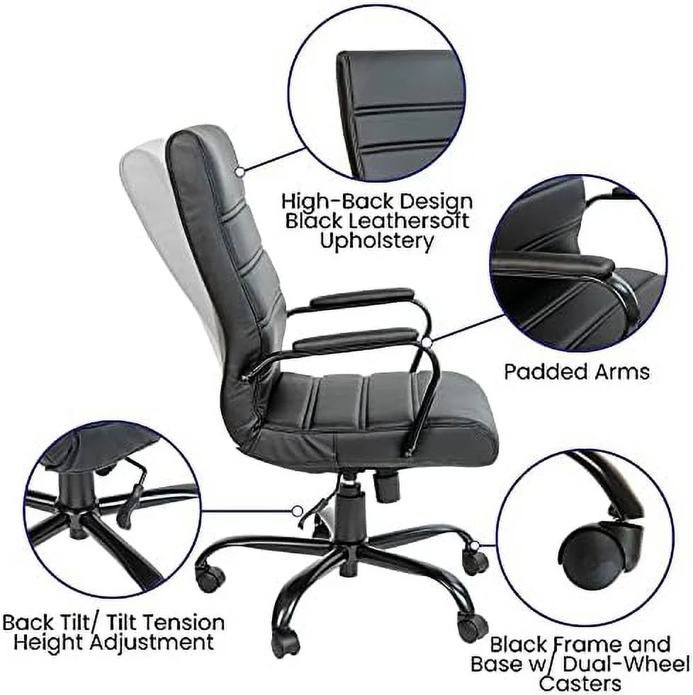 Brown Faux Leather High-Back Office Chair L79162
