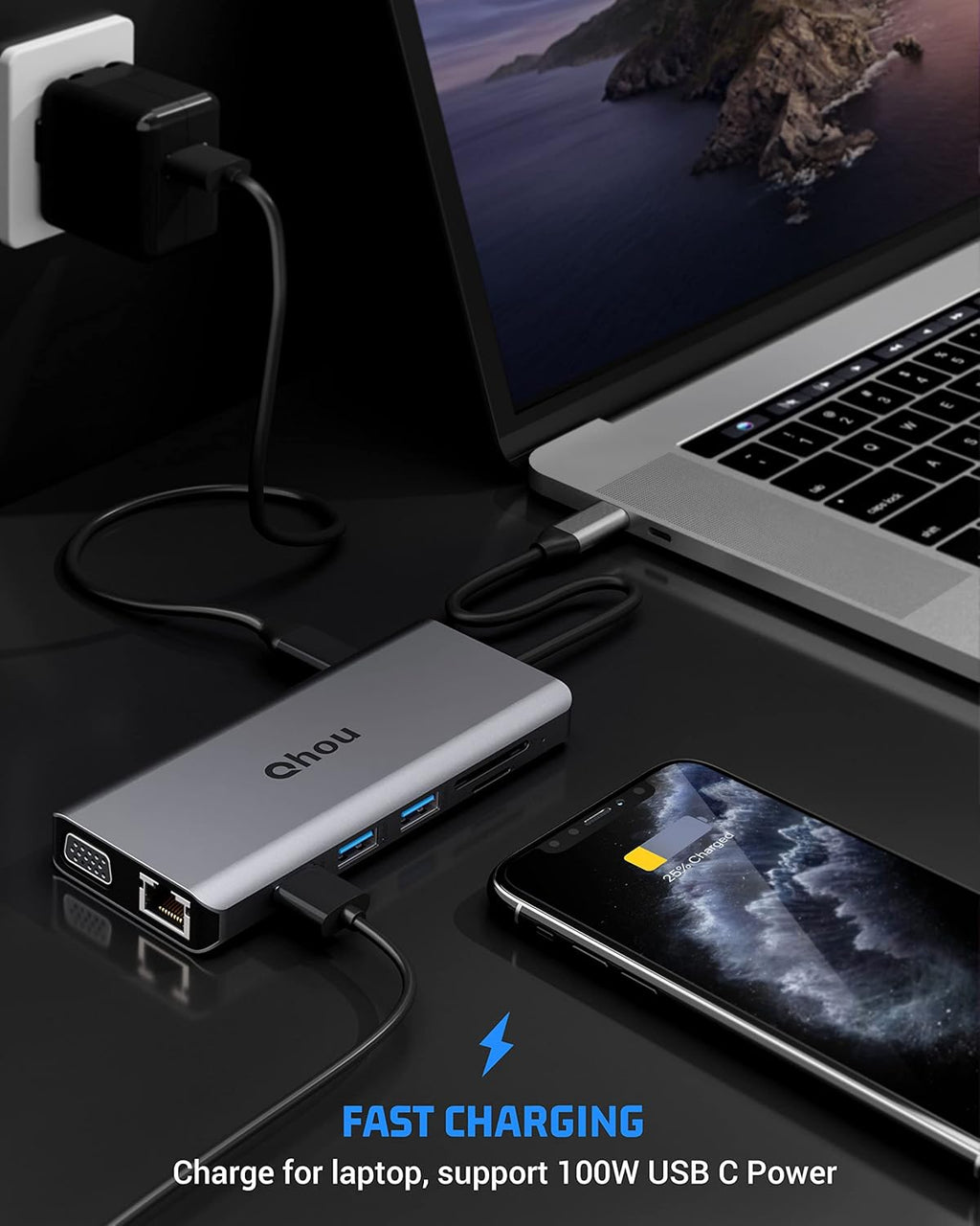 13 in 1 USB C Hub with 4K Dual HDMI Y889