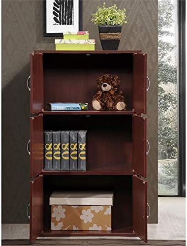 3 Shelf 6 Door Bookcase in Mahogany A508207