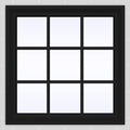 Bronze Vinyl Fixed Picture Window with Colonial Grids H3396