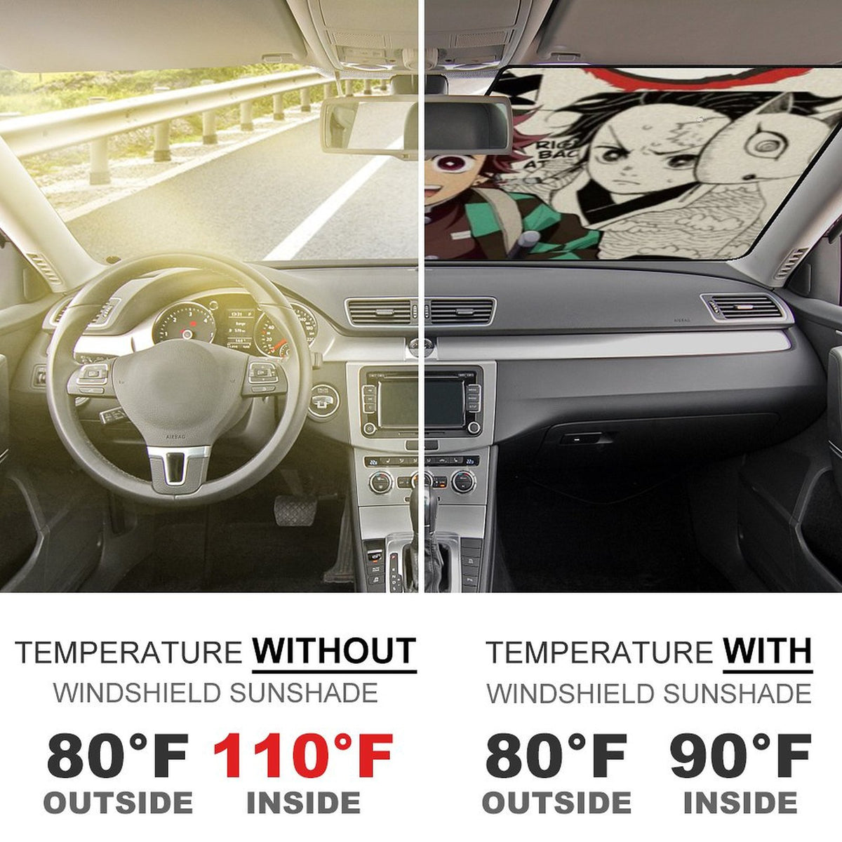 Foldable Reflective Car Windshield Sunshade K6993
