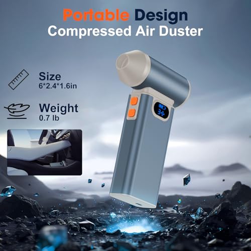Black Rechargeable Electric Air Duster with Digital Display P413