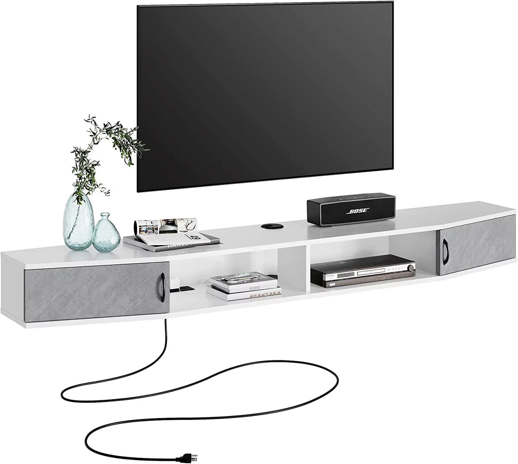 Black Floating TV Stand Wall Mounted Shelf E643566