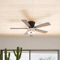 Bronze Flush Mount Ceiling Fan with Light Kit K9853