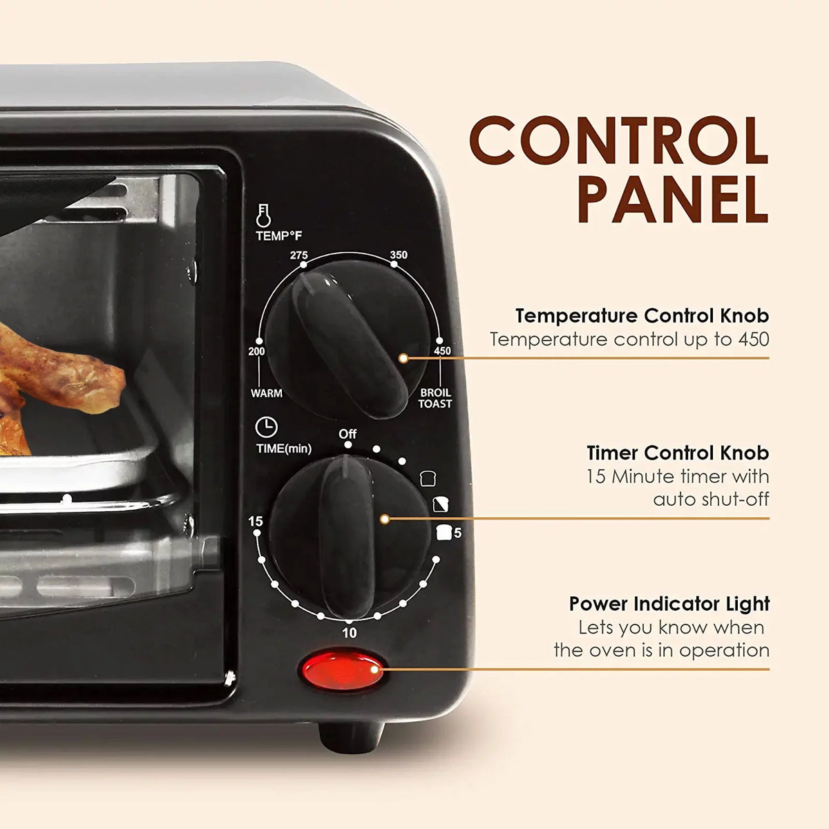2 Slice Countertop Toaster Oven with 15 Minute Timer & Pan X8535