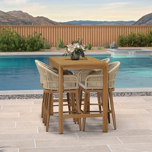 3 Pieces Outdoor Counter Height Bar Stools Set G460279