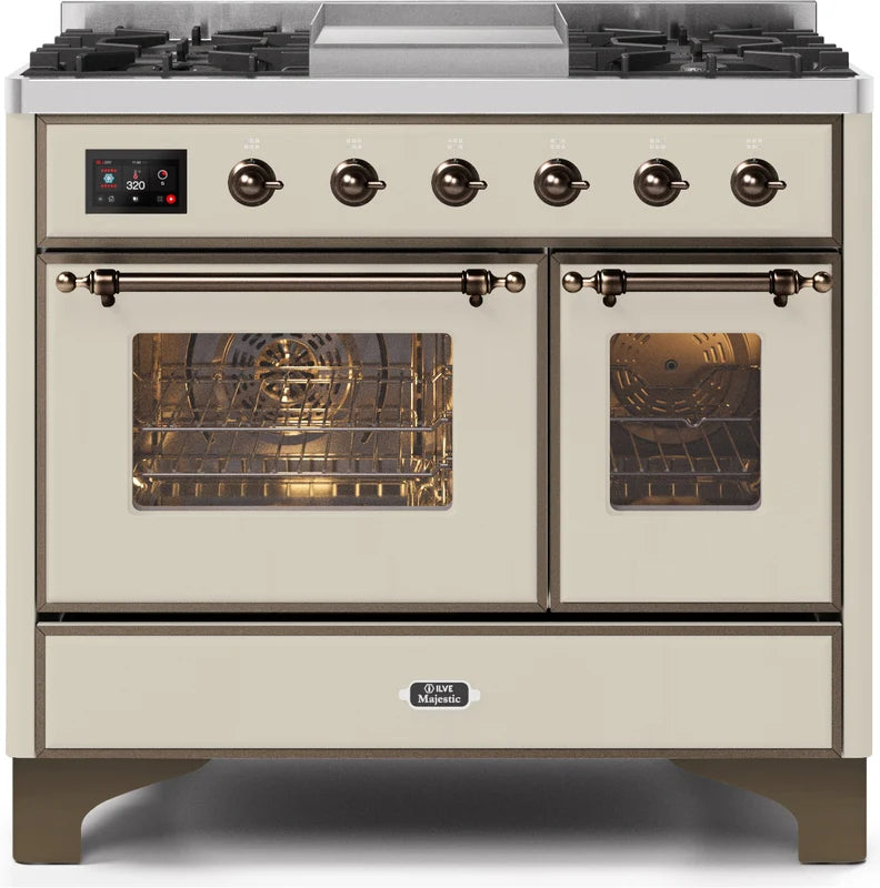 Antique White Dual Fuel Natural Gas Range S458