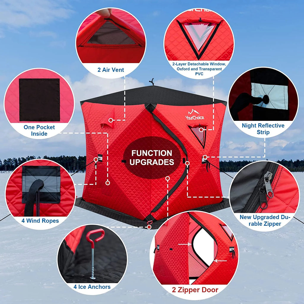 Pop Up 3-4 Person Insulated Ice Fishing Shelter I963670