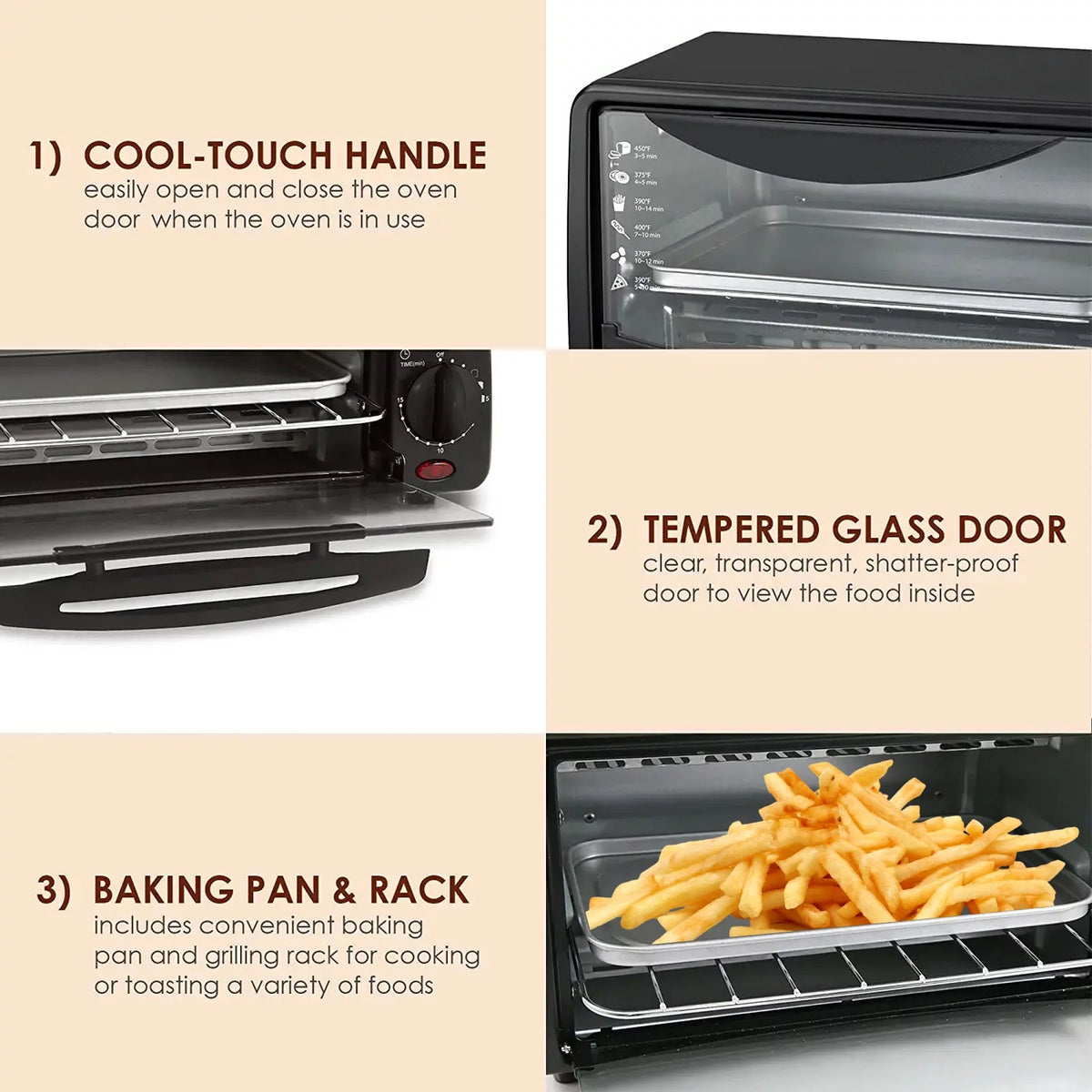 2 Slice Countertop Toaster Oven with 15 Minute Timer & Pan X8535
