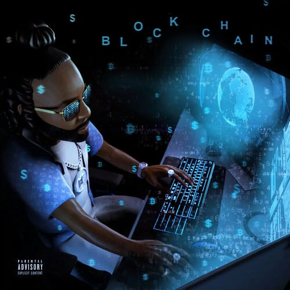 Blockchain Blue Seaglass Wave Vinyl S789687