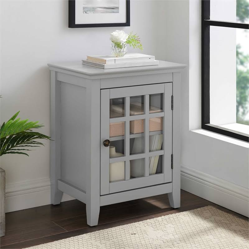 Gray Wood Single Door Cabinet M793275
