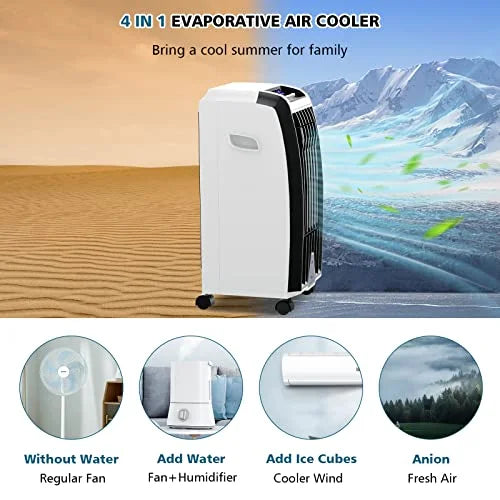 Evaporative Air Cooler with Remote Control, 6.5L Water Tank B210