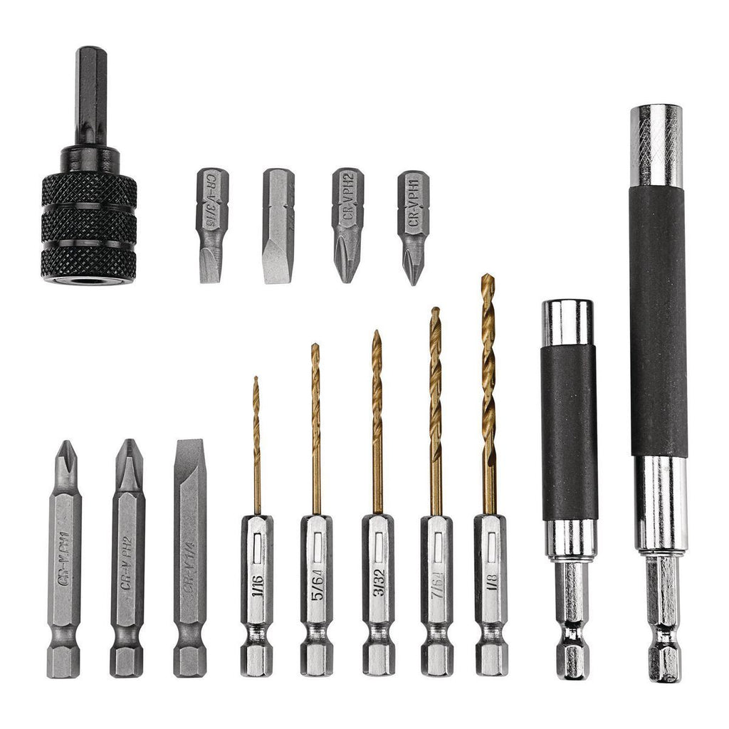 High Speed Steel Quick Change Drill Bit Set, 15-Piece G571870