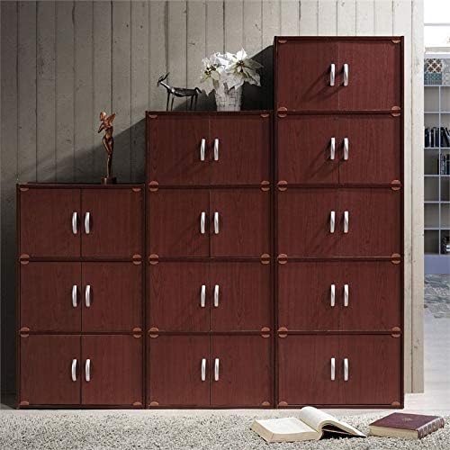 3 Shelf 6 Door Bookcase in Mahogany A508207