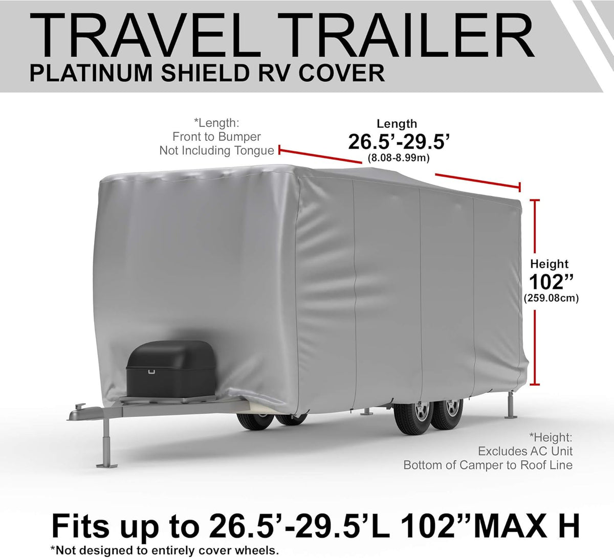 Weatherproof RV Cover for 20.5' - 22.5' Travel Trailer V1372