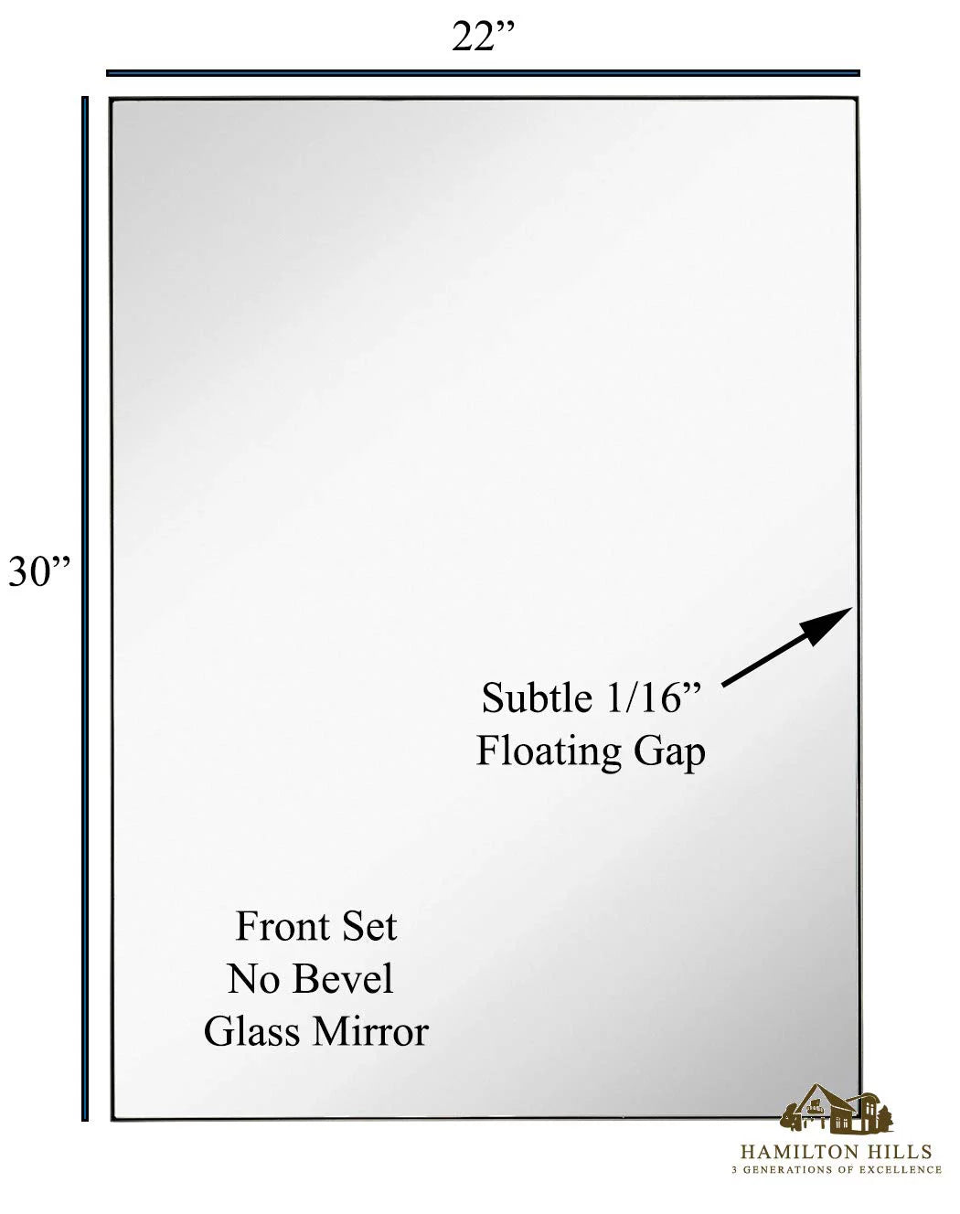 Brushed Metal Wall Mirror 22" x 30" M54448