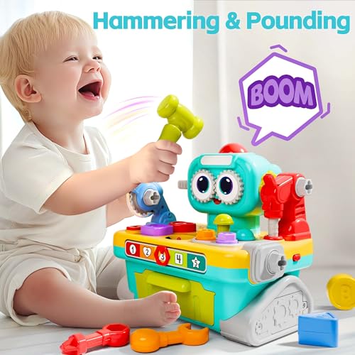 Toddler Musical Workbench Toys Tool Set Shape Sorter I777701