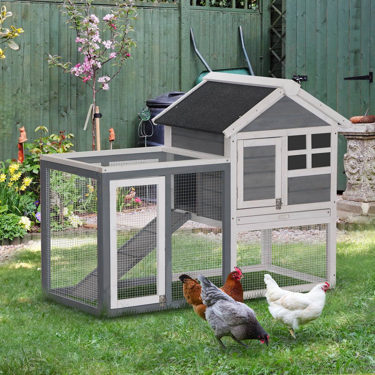 Outdoor Wooden Rabbit Hutch with Run P3703