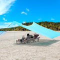 10×10FT Windproof Beach Canopy with 4 Aluminium Pole and 8 Sandbags V88441