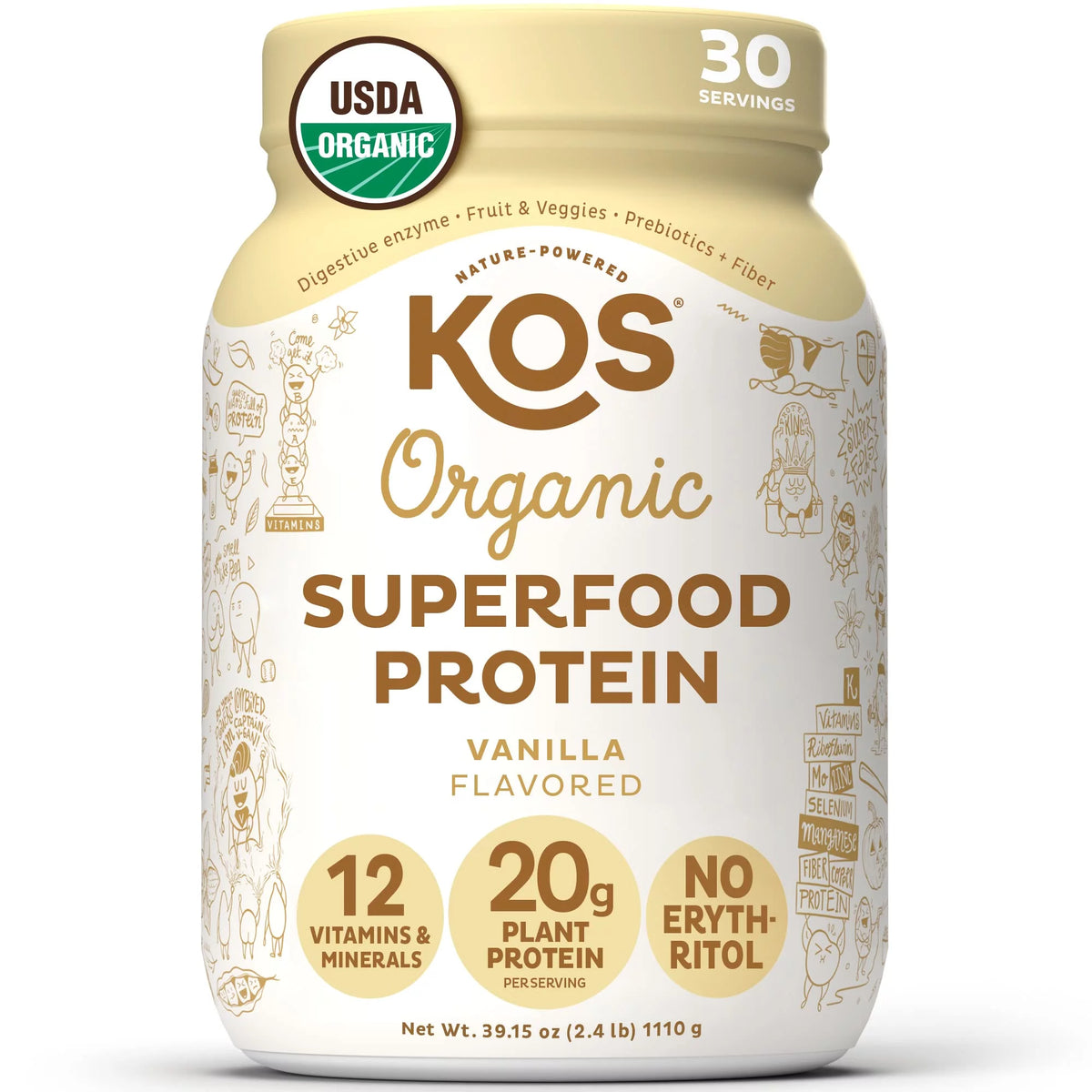 Vanilla Vegan Protein Powder, 30 Servings X785446