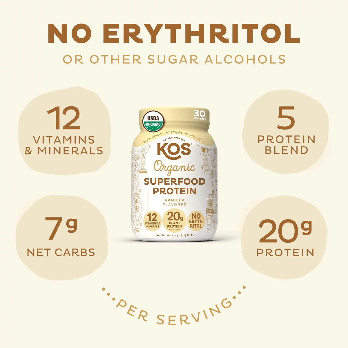 Vanilla Vegan Protein Powder, 30 Servings X785446