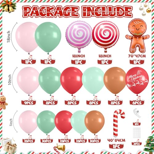 120 PC Pink Christmas Balloon Arch V780
