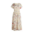 Spring Garden Dress Button Front Short Sleeve Floral F7715