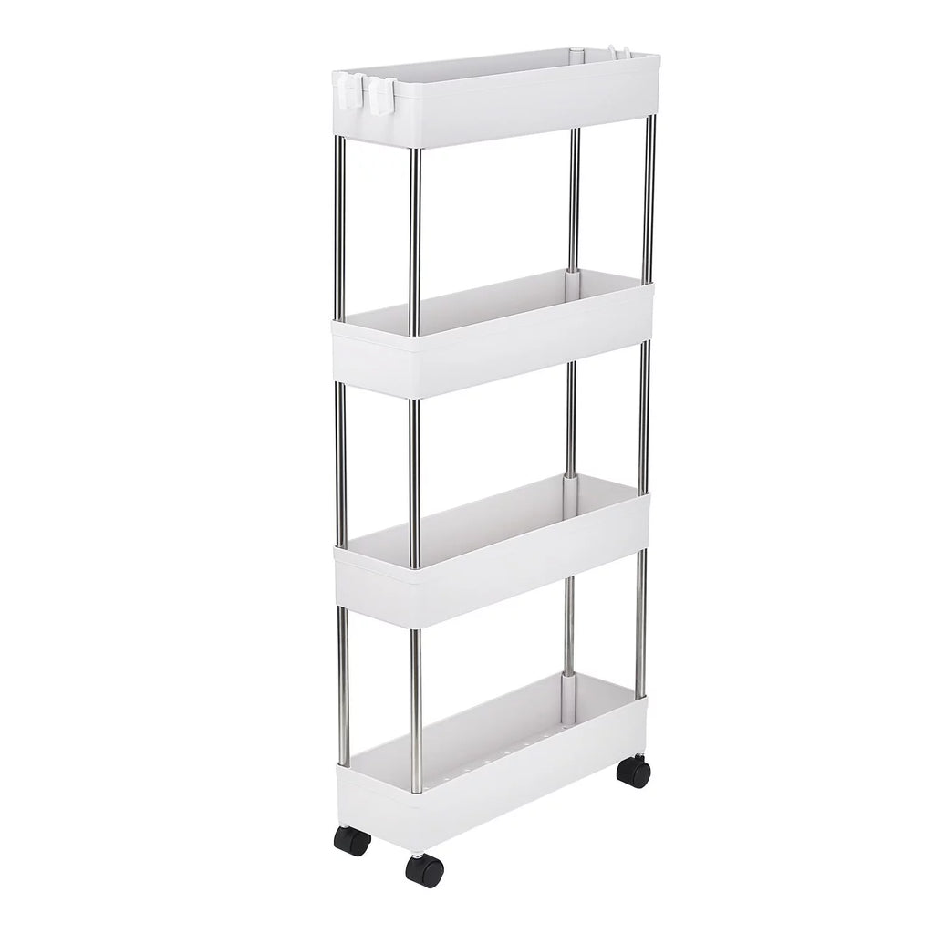 4 Tier Slim Storage Cart Mobile Shelving Unit Organizer U4085