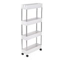 4 Tier Slim Storage Cart Mobile Shelving Unit Organizer U4085