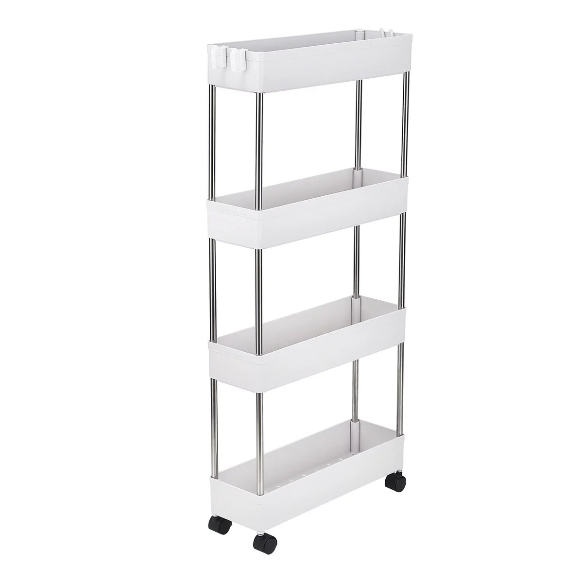 4 Tier Slim Storage Cart Mobile Shelving Unit Organizer U4085