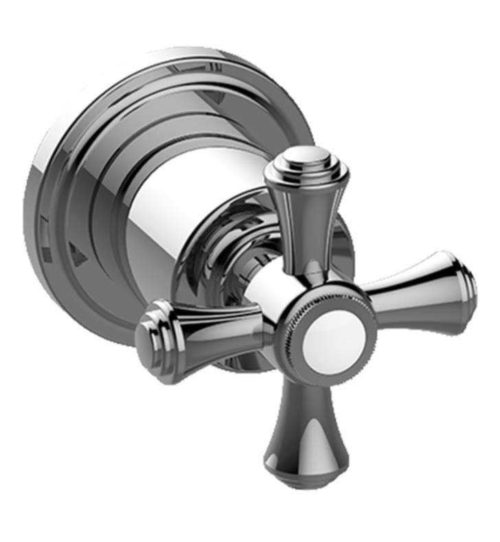 Polished Nickel 3-Way Diverter Valve Trim Plate with Cross Handle A79688
