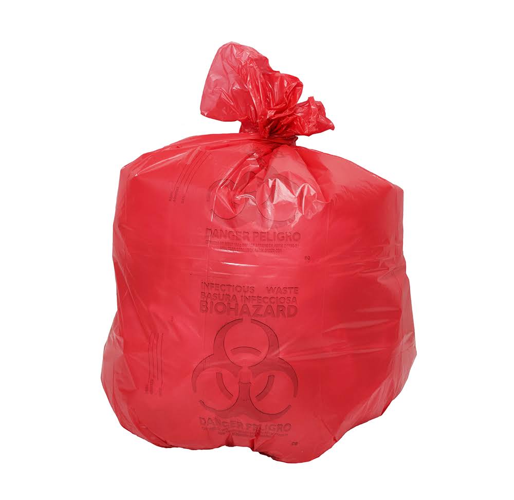 20-30 Gallon Red Medical Waste Trash Bags 1.3 Mil 200/cs T5151